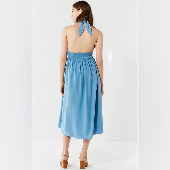Urban Outfitters Betsey Niagara blue halter midi dress - Picture 3 of 6